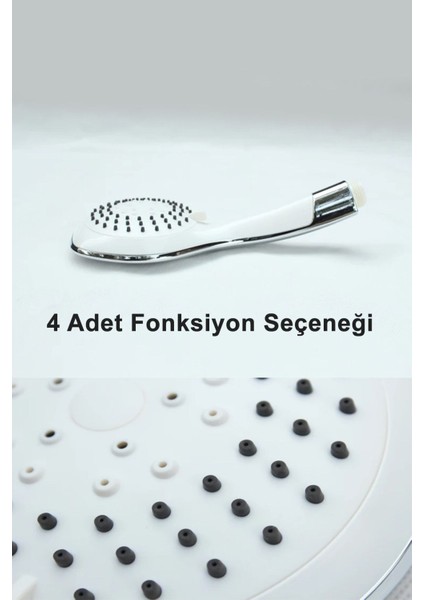 Brilho Sağlam Yapılı 4 Fonksiyonlu Beyaz ve Krom Kaliteli Banyo Duş Başlığı Kaliteli Duş Telefonu fiyatları