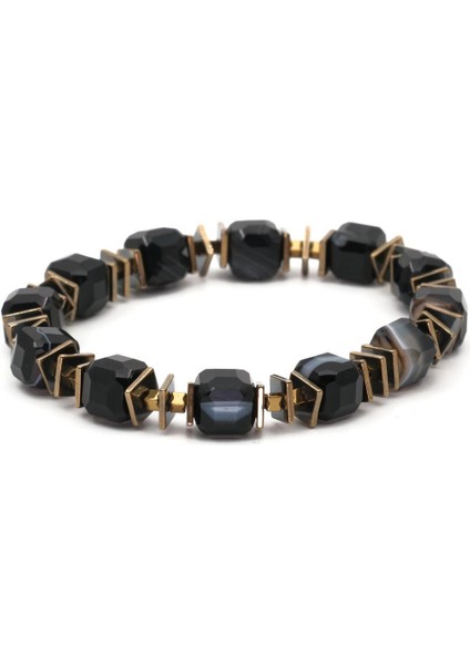 Siyah Akik ve Hematit Doğal Taş Bileklik SPF-A-064 modelleri