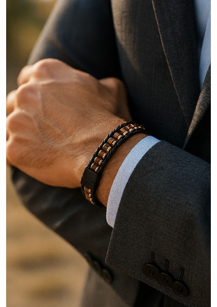 Kaplan Gözü ve Hematit Doğal Taş Bileklik SPF-A-036