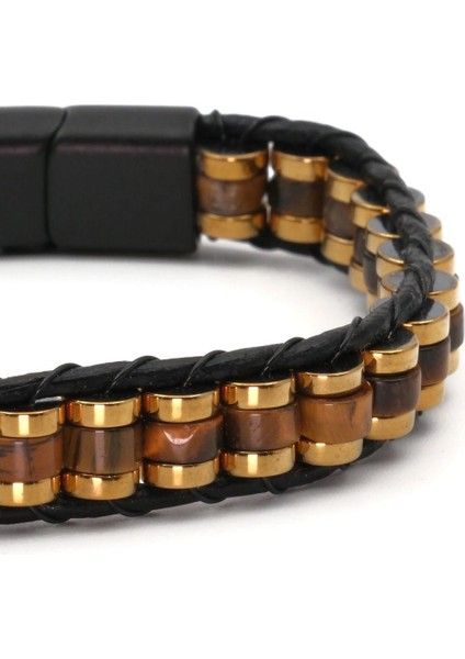 Kaplan Gözü ve Hematit Doğal Taş Bileklik SPF-A-036 fırsatları