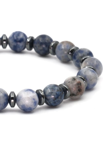 Küre Sodalit ve Hematit Doğal Taş Doğal Taş Bileklik SPF-A-049 modelleri