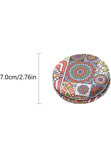 Otantik Mandala Tasarımlı Kozmetik Yuvarlak Cep Çanta Aynası Kapaklı El Makyaj Aynası 7cm modelleri