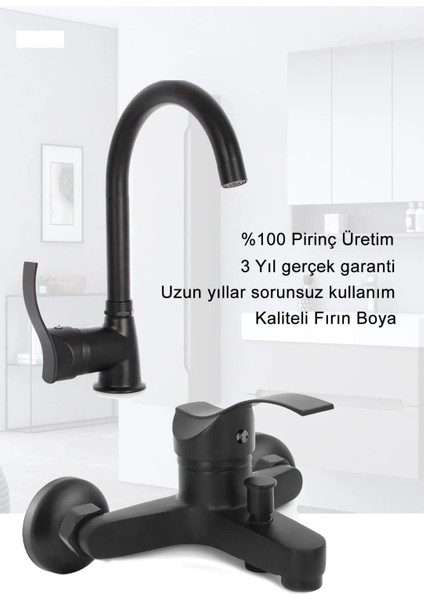 Siyah Robot Yağmurlama Duş Seti Defne Siyah Banyo Lavabo Bataryası Seti fiyatları