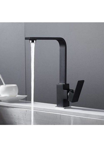 Mutfak Evye Bataryası Mat Siyah Dekoratif Yüksek Kaliteli Pirinç Kare Evye Bataryası fiyatları