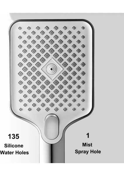 Ocean Beyaz Geniş Çoklu Noozle Banyo Duş Başlığı Yeni Nesil fırsatları