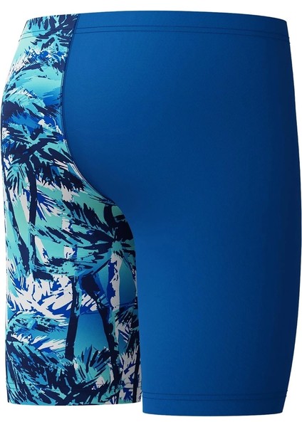 Allover Leg V Cut Jam-Mer Erkek Çocuk Yüzücü Mayosu Mavi modelleri