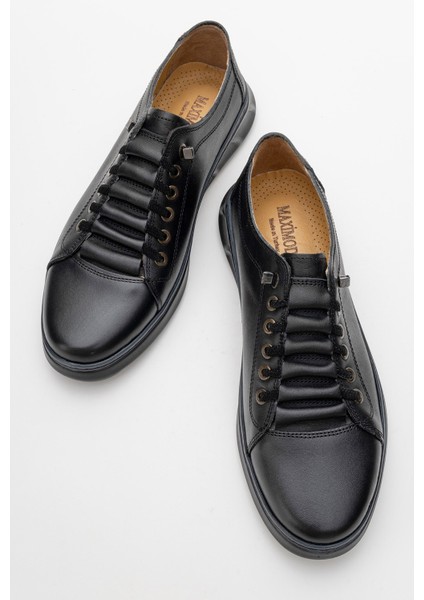 Hakiki Deri, Bağcıksız, Lastikli Iç Dış Deri Erkek Ayakkabı