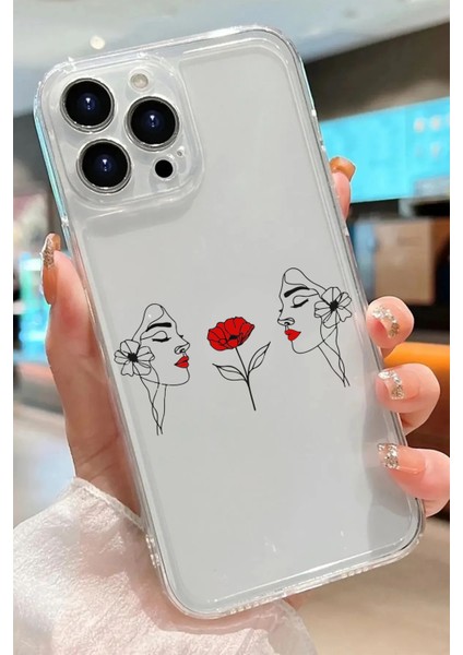 Iphone 13 Pro Max Uyumlu Desenli Lüx Şeffaf Silikon Kılıf MNL24