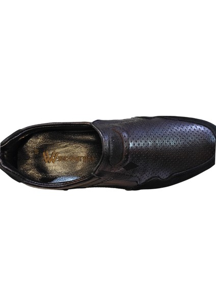 Erkek Hakiki Tabaka Deri Lastik Bantlı Sneakers Ayakkabı 25WM0308