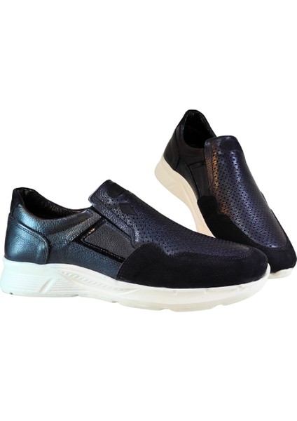 Erkek Hakiki Tabaka Deri Lastik Bantlı Sneakers Ayakkabı 25WM0308