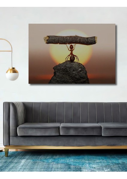 Şık Ahşap Karınca Temalı Yatay Duvar Dekoru, Modern ve Sıcak Dokunuş