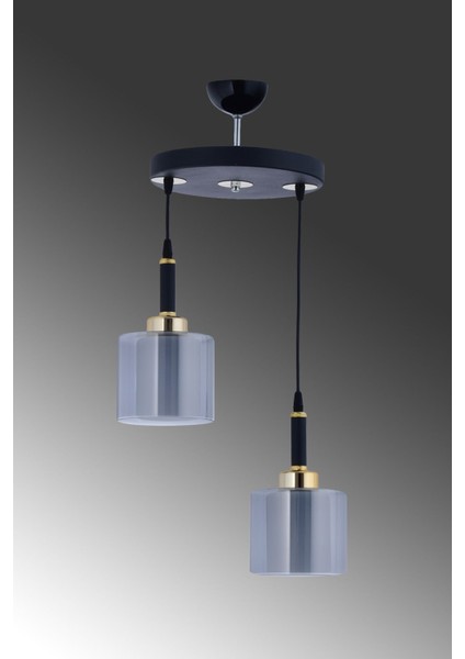 Siyah Çift Camlı Sarkıt Tepsi, Modern ve Şık Aydınlatma Seti fiyatları