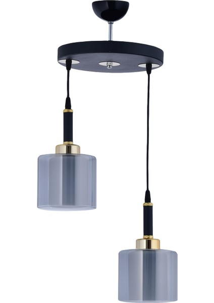 Siyah Çift Camlı Sarkıt Tepsi, Modern ve Şık Aydınlatma Seti modelleri