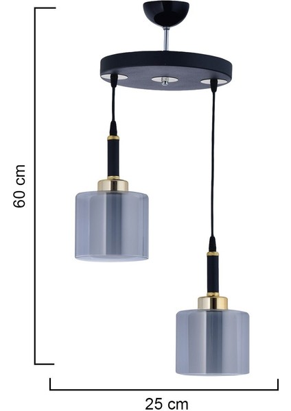 Siyah Çift Camlı Sarkıt Tepsi, Modern ve Şık Aydınlatma Seti fırsatları