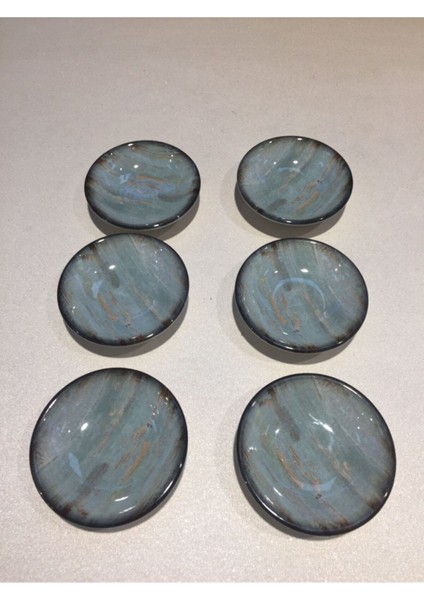 6'lı Lacivert Sosluk Reçellik Seti, Şık ve Kullanışlı Mutfak Aksesuarı