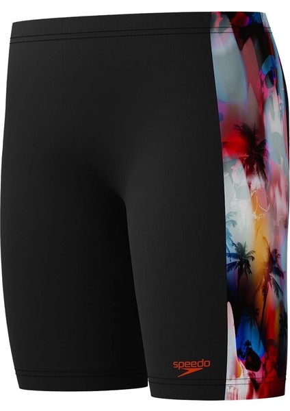 Digi Allover Panel Jam-Mer Erkek Çocuk Yüzücü Mayo Siyah-Turuncu fiyatları