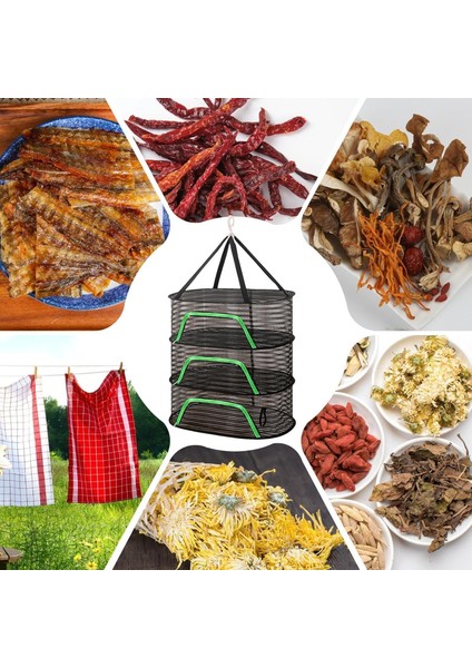 3 Katlı Fermuarlı Meyve Sebze Kurutma Filesi | Katlanabilir Doğal Kurutma Sepeti 50*70 cm fiyatları