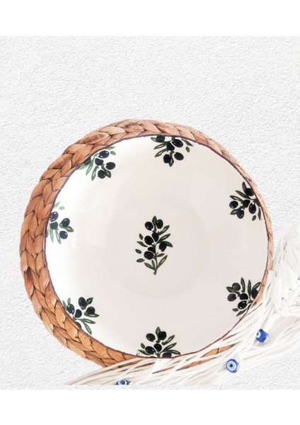 Yeşil Seramik Salata Kasesi, 25 Cm, Şık ve Dayanıklı Tasarım