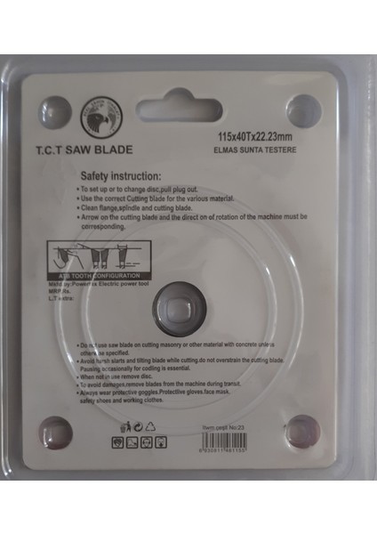 - Elmas Testere - 115X4TX22,23 mm fiyatları