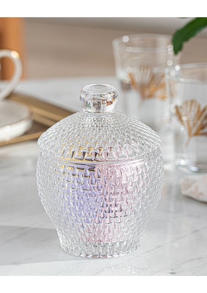 Beyaz Cam Şekerlik 9X11 Cm, Şık ve Şeffaf Tasarım