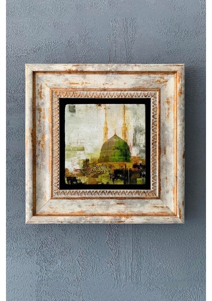 20X20CM Çok Renkli Taş Duvar Tablosu Mescid-I Nebevî Temalı fiyatları