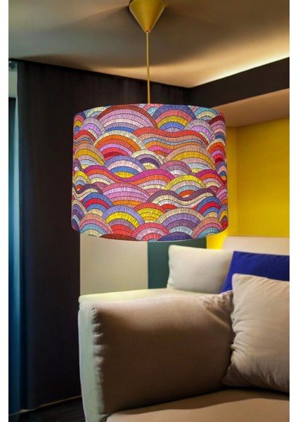 Kumaş Gökkuşağı Model Avize, Oturma Odası, Hol, Antre, Balkon, Beyaz, 30CM-40CM fiyatları