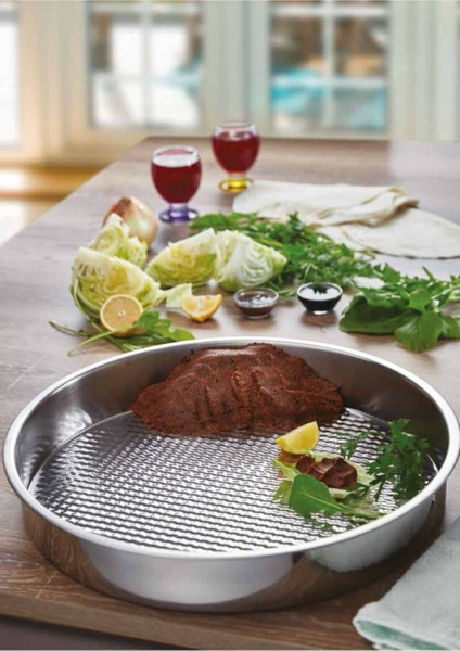 Paslanmaz Çelik Çiğ Köfte Yoğurma Leğeni 38 Cm, Dayanıklı ve Şık Tasarım