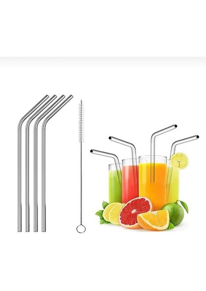 Çelik Pipet 4 Adet ve Temizlik Fırçası fiyatları