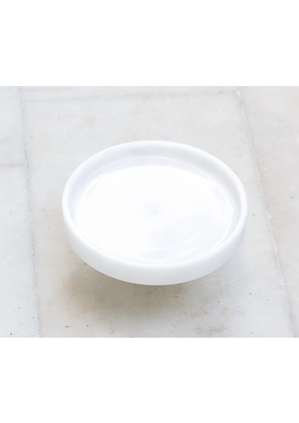 Gaudia Mermer 22CM Kek & Pasta & Kurabiye Sunumluğu - Ayaklı Kek Standı - Ayaklı Sunumluk - Ayaklı Tepsi - Beyaz Gri Damarlı Mermer Sunumluk