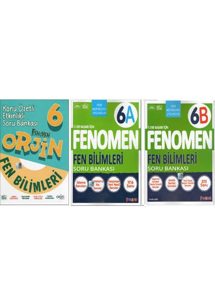 Orjin Fen Bilimleri + Fenomen 6.sınıf Fen Bilimleri 6A+6B (3 Kitap)
