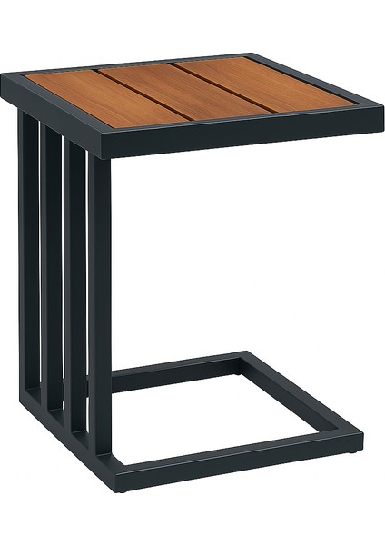 Alüminyum Gövdeli, Ahşap Desenli Modern C Sehpa – Dış Mekan ve Iç Mekan Kullanıma Uygun indirimleri