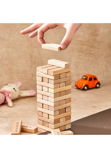 Animals Cezalı Jenga Tower Denge Oyunu 54 Adet Farklı Hayvan Taklidi