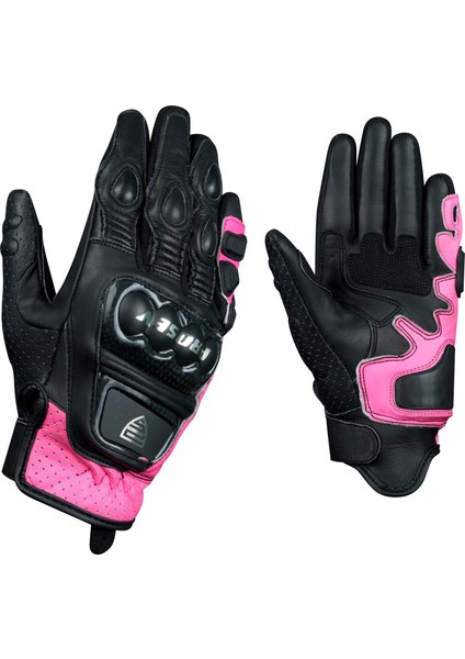 GL60W Kadın Motosiklet Eldiveni - Pembe | Titanyum Full Koruma, Dokunmatik Uyumlu, Dayanıklı Cordura Kumaş