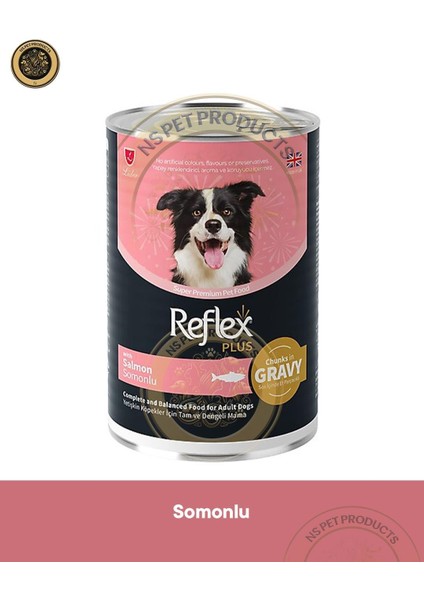 Plus Sos Içinde Et Parçacıklı Somonlu Yetişkin Köpek Maması 3X400GR fiyatları
