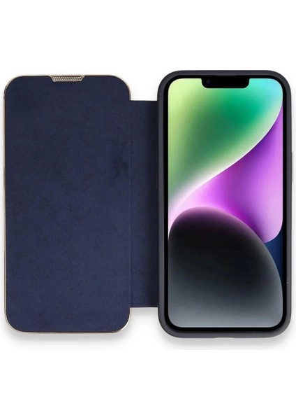 iPhone 14 Pro Max Kılıf Dolpin Kapaklı - Lacivert