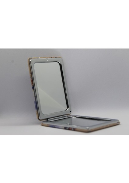 İstanbul Manzaralı Büyüteçli Kozmetik Dikdörtgen Cep Çanta Aynası Kapaklı El Makyaj Aynası fırsatları