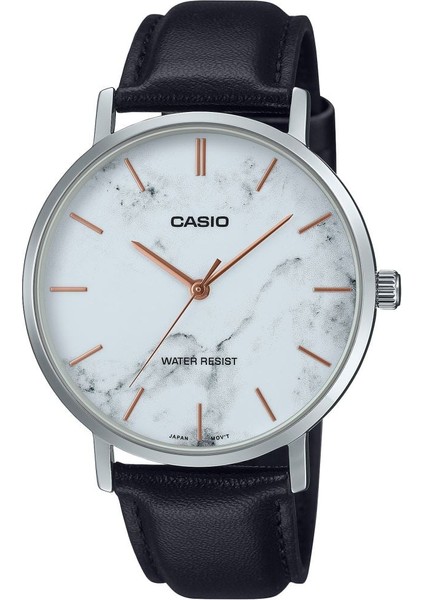 MTP-VT01LM-7AUDF Deri Kordon Çelik Kasa Siyah Renk Erkek Kol Saati