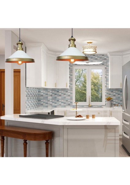 Şık Beyaz Tekli Sarkıt Avize, Salon, Mutfak, Kafe ve Pastane Dekorasyonu