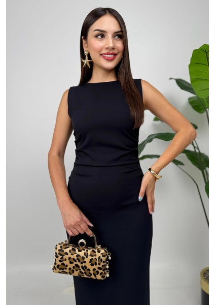 Arden Kadın Siyah Düz Midi Elbise – Zamansız Şıklığın Modern Yorumu modelleri