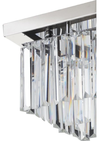 30 cm Kare Gümüş Kristal Taşlı Modern Avize, Şık ve Işıltılı Aydınlatma Parçası indirimleri