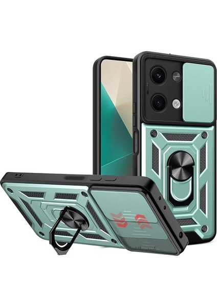 Xiaomi Poco X6 Kılıf Pars Lens Yüzüklü Silikon - Yeşil