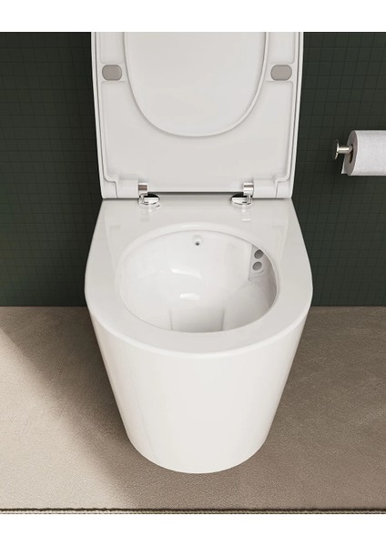 Nest Asma Klozet Quantumflush 57CM, Beyaz 7870B403-0090 + Nest Klozet Kapağı, BEYAZ230-003R009