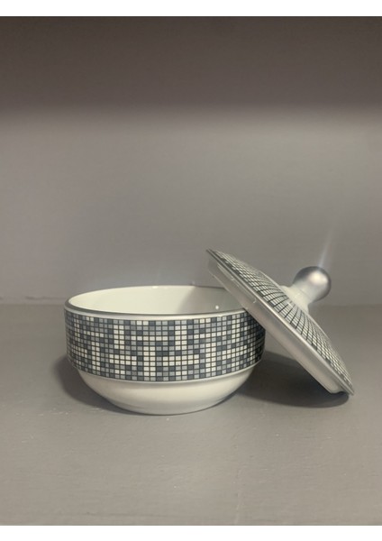 Porselen Kapaklı Şekerlik Hny Gri Serisi modelleri