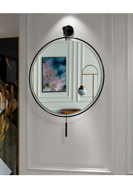 Büyük Boy 60X80 cm Sarkaçlı Metal Duvar Aynası, Siyah fiyatları