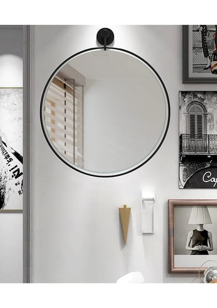 Büyük Boy 60X80 cm Sarkaçlı Metal Duvar Aynası, Siyah modelleri