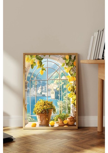 Ahşap Çerçeveli Oturma Odası ve Mutfak Dekoratif Tablo TK0395
