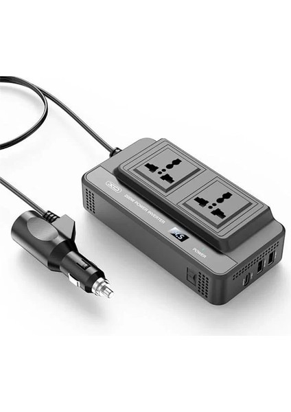 CZ011 200W Araç Inverteri, 200W Sürekli Güç, 220V Ac Çıkış, Usb-C Pd 20W + 2x