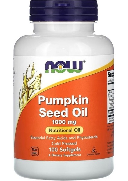 Pumpkin Seed Oil 1000 Mg 100 Softgels ( Kabak Çekirdeği Yağı)