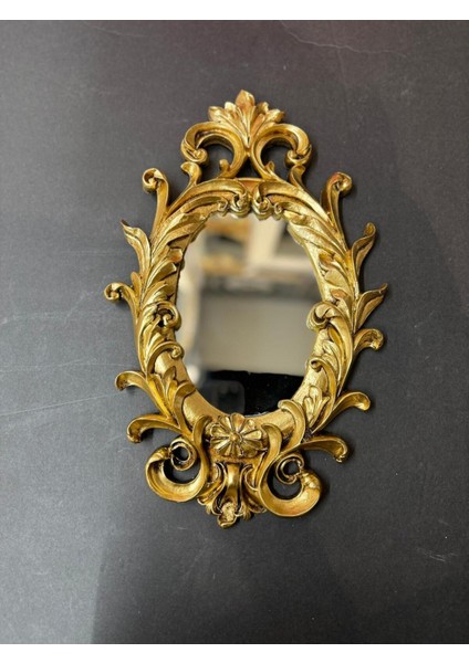 Şık Üçlü Antik Altın Ayna Takımı, Zarif ve Estetik Dekorasyon Parçası