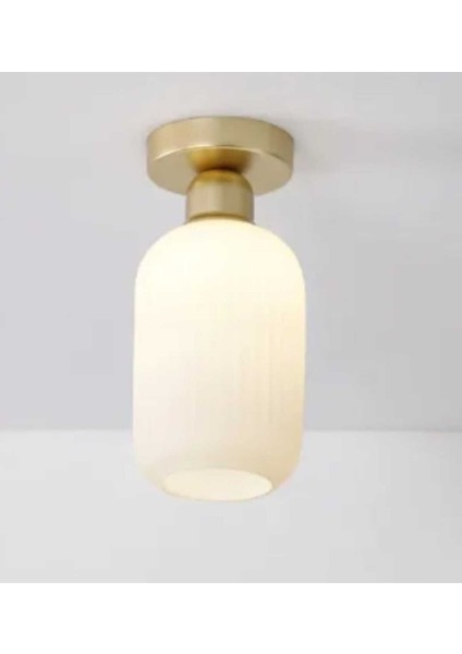 Modern 14CM Opal Cam Tavan Avizesi, Şık ve Zarif Tasarım, Siyah Renk Seçeneğiyle